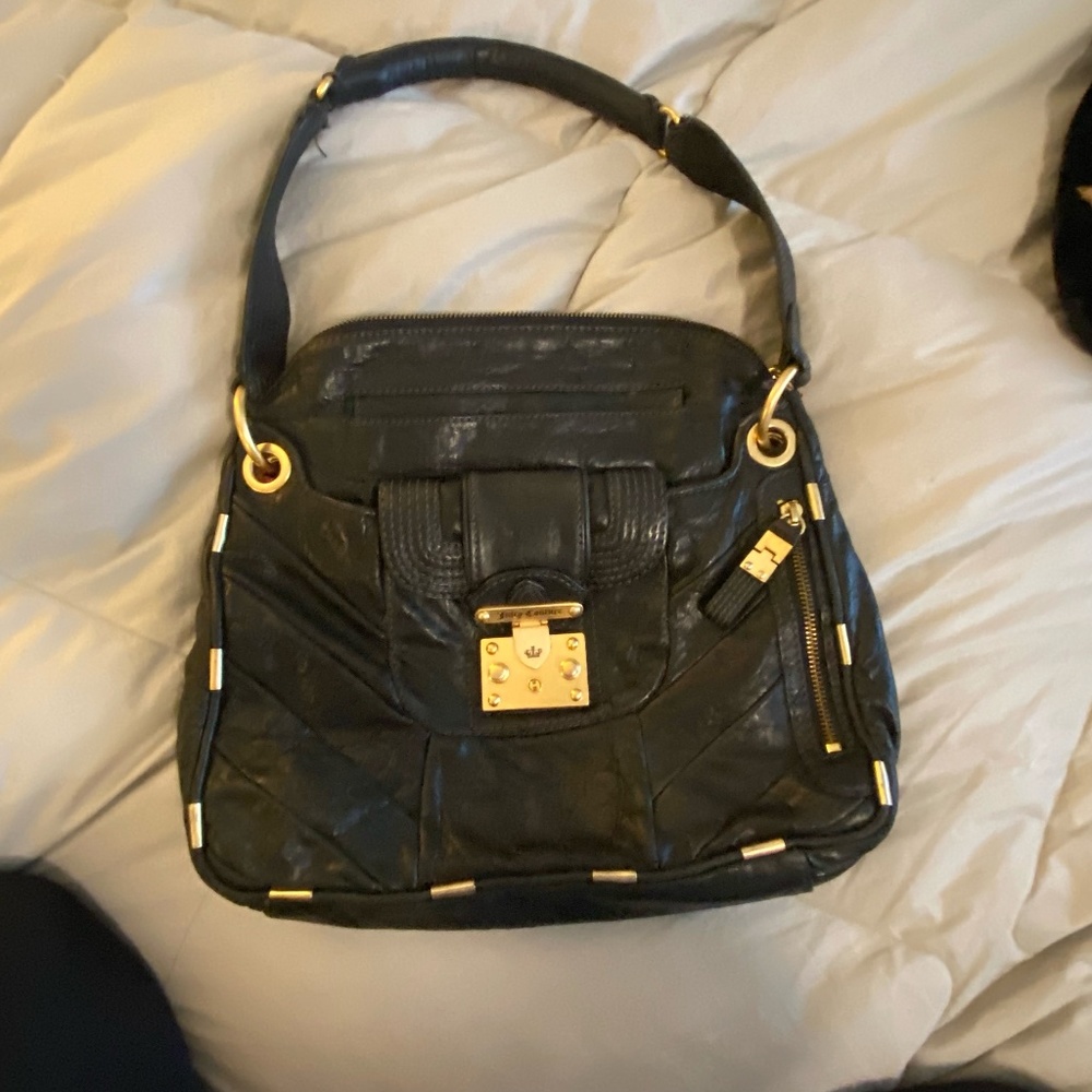 Juicy Couture Black Leather Shoulder Bag